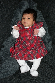 Julfin i julklänning.