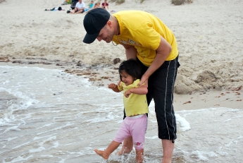 Det är skönt att doppa fötterna.